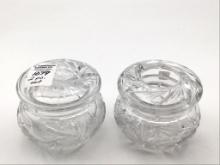Two Piece Lead Crystal Powder Dish & Hair