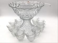 American Fostoria Punch Set Incuding Punch Bowl
