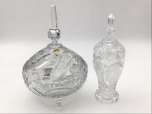 Lot of 2 Lead Crystal Hofabuer West Germany Glass