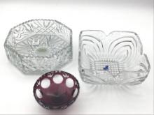 Lot of 3 Including 2 Lead Crystal Bowls-
