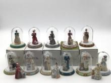 Lot of 14 Avon Ms. Albee Figurines-Most w/ Glass