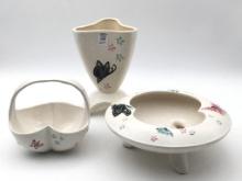 Lot of 3 Hull Pottery Butterfly Design PIeces