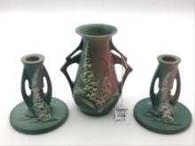 3 Piece Set of Roseville Foxville Pottery