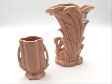Lot of 2 McCoy Vases Including 9 1/4 Inch Tall