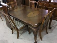 Contemp. Antique Look Dining Table w/ Ornate