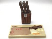 Sm. Wood Butcher Block w/ 6 Chicago