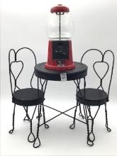 Child's Metal Doll Ice Cream Table & 2-Chairs