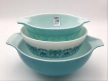Lot of 3 Pyrex Bowls Including Butterprint