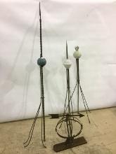 Group w/ 3 Lightening Globe Stands &