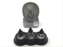 Lot of 2 Including Indian Design Bookend