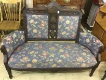 Antique Wood Carved Upholstered