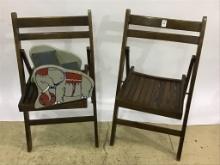 Lot of 3 Including 2-Matching Vintage Slat