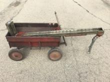 Child's Metal Farm Wagon & Toy Elevator