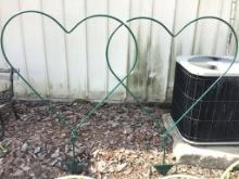 Lot of 2 Lg. Green Paint Heart Design Heart