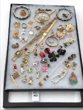 Collection of Ladies Gold Costume Jewelry