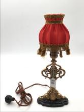 Sm. Ornate Metal Electrified Bedroom Lamp