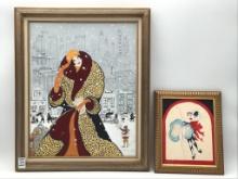 Lot of 2 Original Framed Paintings by Carlotta