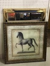 Lot of 2 Including Framed Horse Print