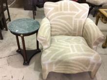 Lot of 2 Including Sm. Round Marble Type Finish