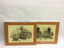 Lot of 2 Contemp. Framed Prints Including