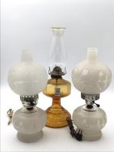 Lot of 3  Lamps Including Amber