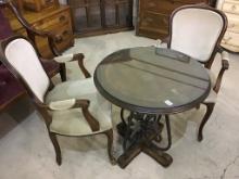 Three Piece Set Including Metal & Wood Base