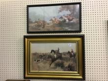 Lot of 2 Framed Prints of Country Horse Racing