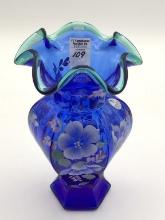 Fenton 75th Celebration Vase w Floral