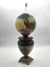 Beautiful Gone w/ the Wind Kerosene Dbl Globe