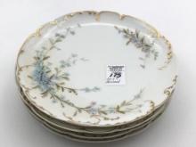 Set of 4 Haviland Hand Painted Floral Design