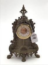 Sm. Ornate Metal Bedroom Wind Up Clock