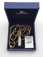 Swarovski Pave Gold Tone Crystal Necklace