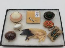 Lot of 9 Including 5 Sm. Boxes-Compact, Shell