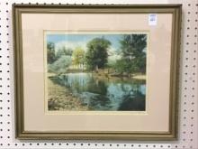 Framed-Signed Wallace Nutting "The Swimming