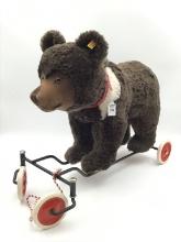 Vintage Ride on Steiff Bear on Wheels-