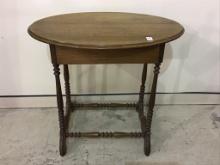 Antique Oval One Drawer Side Table