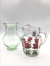 Lot of 2 Vintage Lemonade Pitchers-One