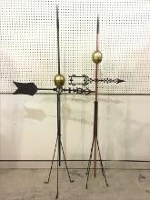 Lot of 2 Lightening Globe Stands w/ Metal