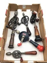Lot of 5 Antique Hand Drills Including Stanley