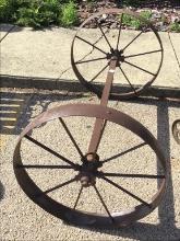 Set of Iron Wheels (Approx. 23 Inches Round)