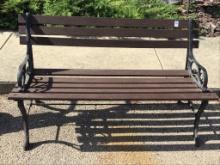 Metal & Wood Park Bench (4 Ft. Long)