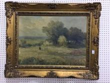 Ornate Framed Vintage Landscape Painted Signed
