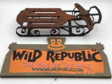 Lot of 2 Including Sm. Decorative Wood & Iron