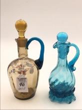 Lot of 2 Vintage Glass Cruets Including