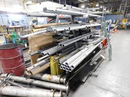 LOT: 4 ft. Wide x 6 ft. High Double-Side Cantilever Rack with Contents of Assorted Pipe, Stainless,