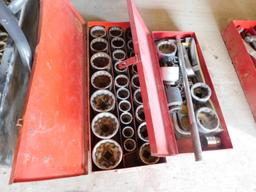 LOT: (4) Sets 1 in. Drive Sockets, Breaker Bars & Extensions