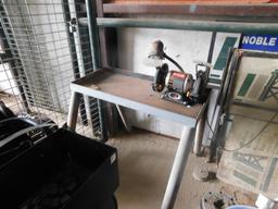 LOT: (2) Steel Banding Carts - (1) with Tools, Ryobi Double End Bench Top Grinder