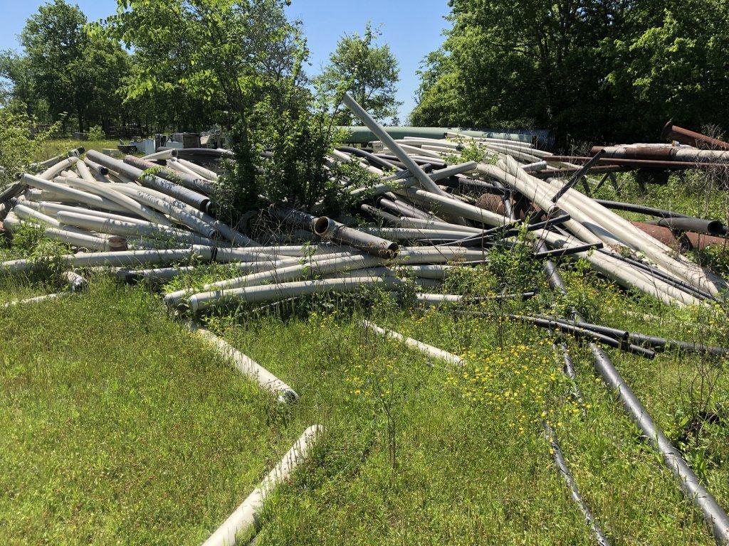 LOT: Assorted Surplus Material - Steel Pipe , Vaves, Piclamps, catwalks, Pi