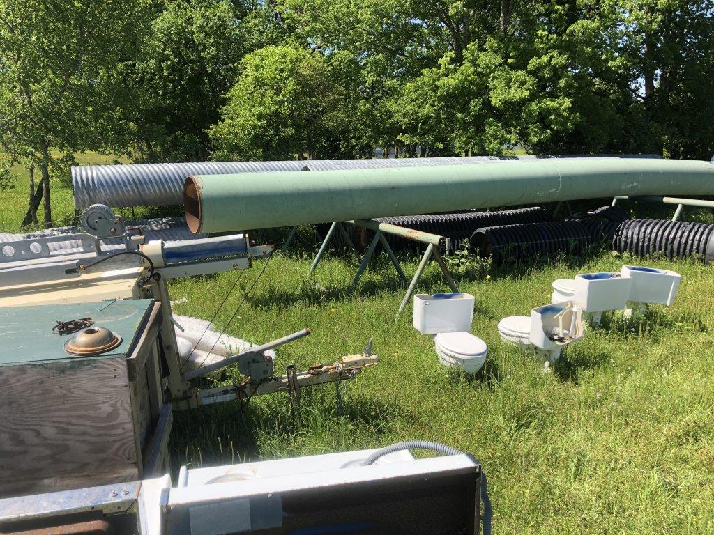 LOT: Assorted Surplus Material - Steel Pipe , Vaves, Piclamps, catwalks, Pi