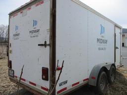 2008 Cargo Craft Tandem Axle 18 ft. Enclosed V-Nose, Enclosed Tag Trailer with 1-Side Door, 1-Rear